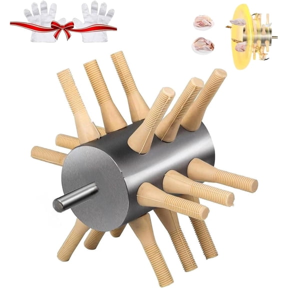 18-Finger Stainless Steel Poultry Plucker Drill Attachment - Feather Defeathering Tool for Birds, Ducks  Z