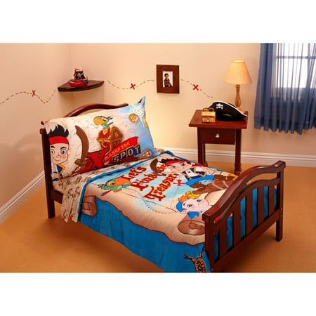 DISCONTINUED - Jake & the Neverland Pirates Treasure Hunt 4-piece Toddler Bedding Set - Walmart.com