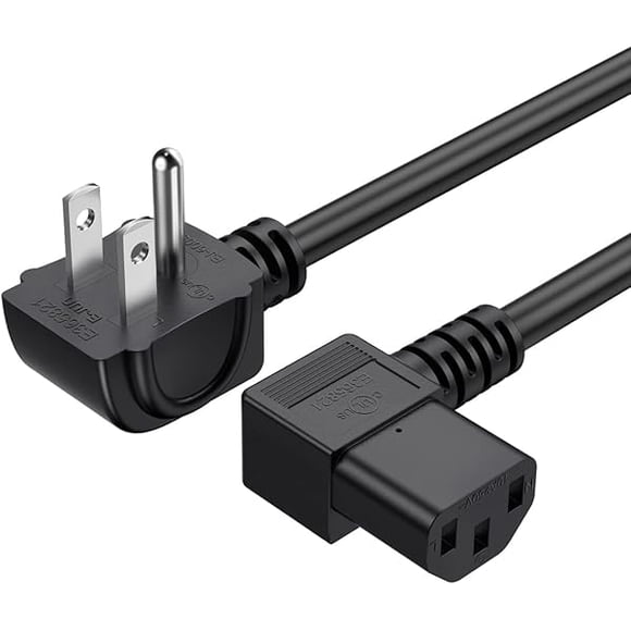 ccwmincc 3 Feet 18 AWG Universal Power Cord for NEMA 5-15P Angle Type to IEC320 C13 Angle Type Cable, 0.915M / Black