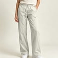thumbnail image 4 of Women Casual Straight Leg Long Trousers Comfort Daily Wear Pants with Side Pockets Beige XXS, 4 of 7