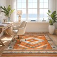 thumbnail image 3 of Design&I 8'x10' Washable Area Rug Boho Southwestern Aztec Mirrored Bands Geometric Border Stripe for Living Room, Family Extra Large Skid-Resistant Low Profile, 3 of 7