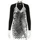 thumbnail image 1 of Vestido de tirantes BLESIY con lentejuelas para mujer espalda abierta mini largo, 1 of 8