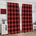 thumbnail image 4 of Buffalo Check Plaid Curtains Brown and White Curtain with Rod Pocket for Farmhouse Bedroom Living Room Home Decor Drapes Thermal Insulated Window Treatments 2 Panels Set 52x63 Inch, 4 of 4