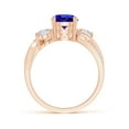 thumbnail image 2 of Angara Natural 1.45 Ct. Tanzanite with Diamond Three Stone Ring in 14K Rose Gold for Women (Ring Size: 3), 2 of 11