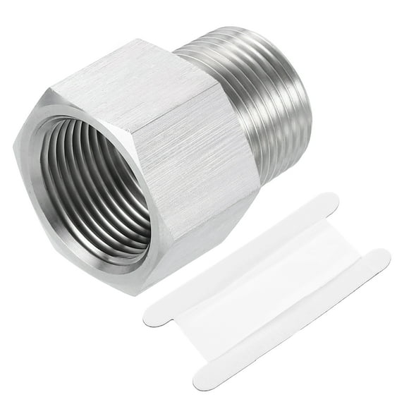Pipe Fitting Reducing Adapter, 3/4" NPT x G3/4" Reducer Connectors, Silver