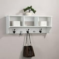thumbnail image 3 of Vanity Art Entryway 5 Hook Wall Mounted Coat Rack with Storage Hanging Shelf Entryway Organizer in White - F10003WT-BK, 3 of 5