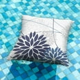 thumbnail image 2 of Blue Flower Pillow Covers 20x20 Inch Set of 2 Dark and Light Blue Colored Pillow Farmhouse Outdoor Waterproof Decor for Patio Funiture Garden Summer Floral Polyester Square Cushion Cover 01D, 2 of 6