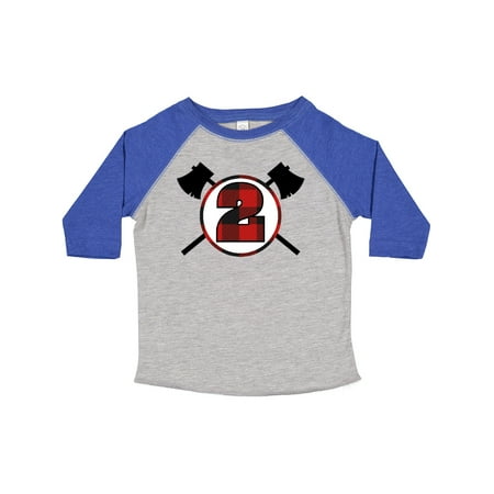 

Inktastic 2nd Birthday Buffalo Plaid Lumberjack Gift Toddler Boy Girl T-Shirt