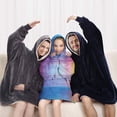 thumbnail image 5 of Colorful Watercolor Stripe Pattern Blanket Hoodies for Kids 6-13YR Oversize Wearable Blanket Hoodies for Boys Girls Teens, 5 of 7