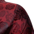 thumbnail image 3 of WREESH Men's Casual Fashion Dress Shirts Turn Down Collar with Short Sleeve Solid Print, Featuring a Stylish Rose Print Design Wine, 3 of 9
