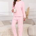 thumbnail image 5 of Fgvctg Womens Loungewear Sets 2 Piece Warm Fleece Lounges Set Knit Ribbed Loungewear Pajama Pullover Long Sleeve Pj Oversized Fall Fashion Clothes Light pink L, 5 of 5