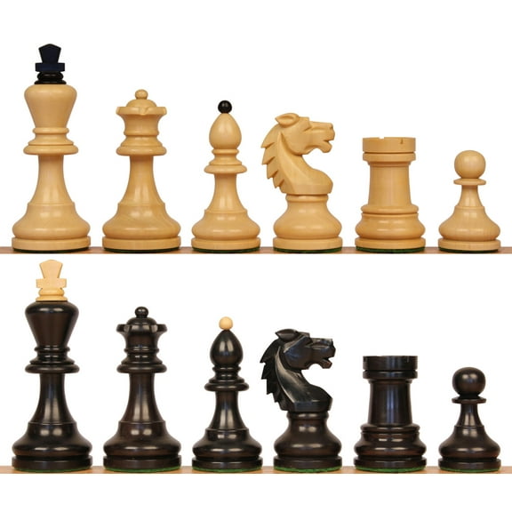 Bohemian Series Chess Set Ebonized & Boxwood Pieces - 4" King