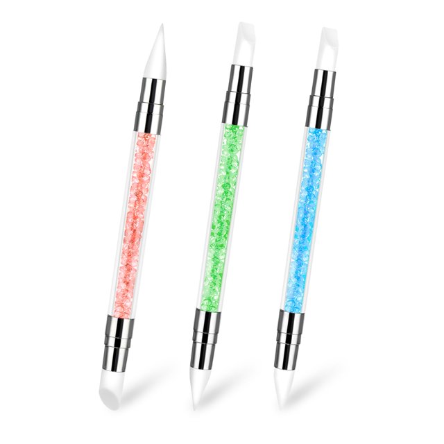 Lápiz para nail art AHQiZFX, 3 piezas, pinceles de silicona de doble punta
