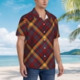 thumbnail image 3 of Fuzoiu Buffalo Check Plaid Print Hawaiian Shirt for Men, Summer Beach Casual Short Sleeve Button Down Shirts, Men’s Beach Summer Shirts with Pocket,X-Large, 3 of 7