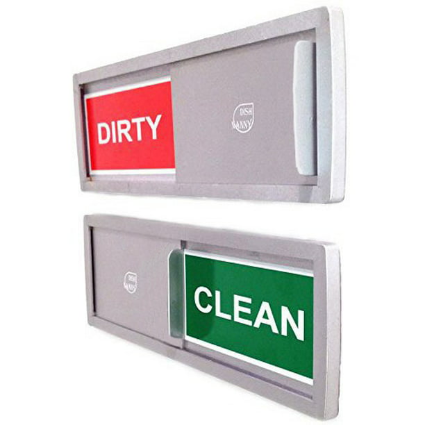 Magnet Clean Dirty Sign by Dish Nanny, Non-Scratching Backing, Sliding Works for Dishwashers, Reminder Tells Whether Dishes Are Clean or - Silver Walmart.com