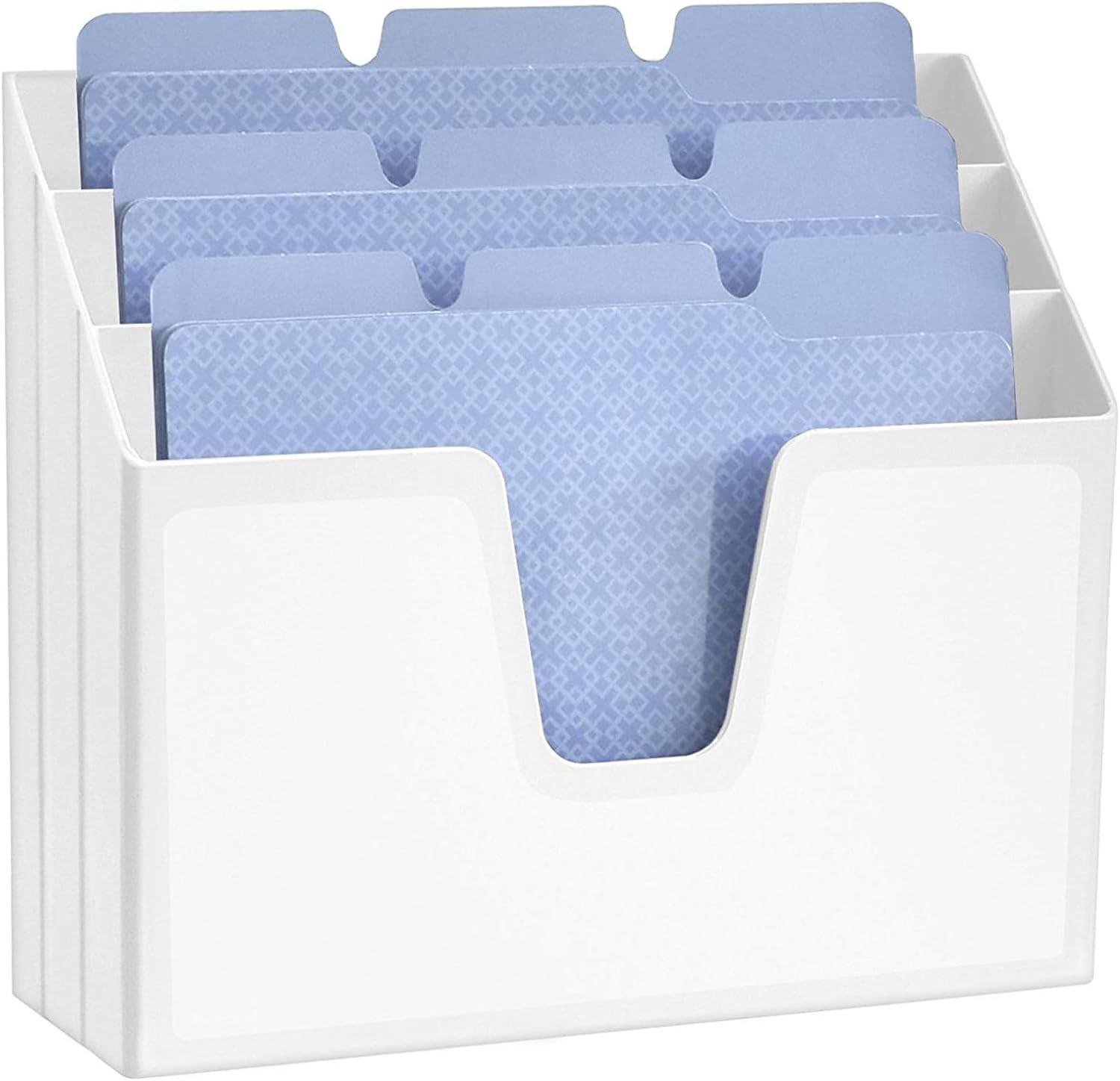 Acrimet Horizontal Triple File Folder Holder Organizer (White Color)