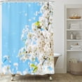 thumbnail image 3 of Pink Cherry Blossom Shower Curtain, Japanese Sakura Floral Shower Curtain Set, Plant Flower Cherry Shower Curtains for Bathroom, Waterproof Fabric with 12 Hooks, 72 x 72 Inches, 3 of 6