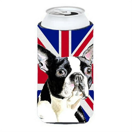 

Boston Terrier With English Union Jack British Flag Tall Boy bottle sleeve Hugger - 22 To 24 Oz.