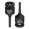 thumbnail image 5 of Uxcell 3mm Impact Hex Bit Socket, 1/4" Square Drive 35mm Length CR-MO Metric Sizes 2 Pack, 5 of 5