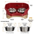 thumbnail image 3 of Comedero Elevado Antiderrame Neater Feeder Deluxe Rojo Arándano para Perro Pequeño, 3 of 8