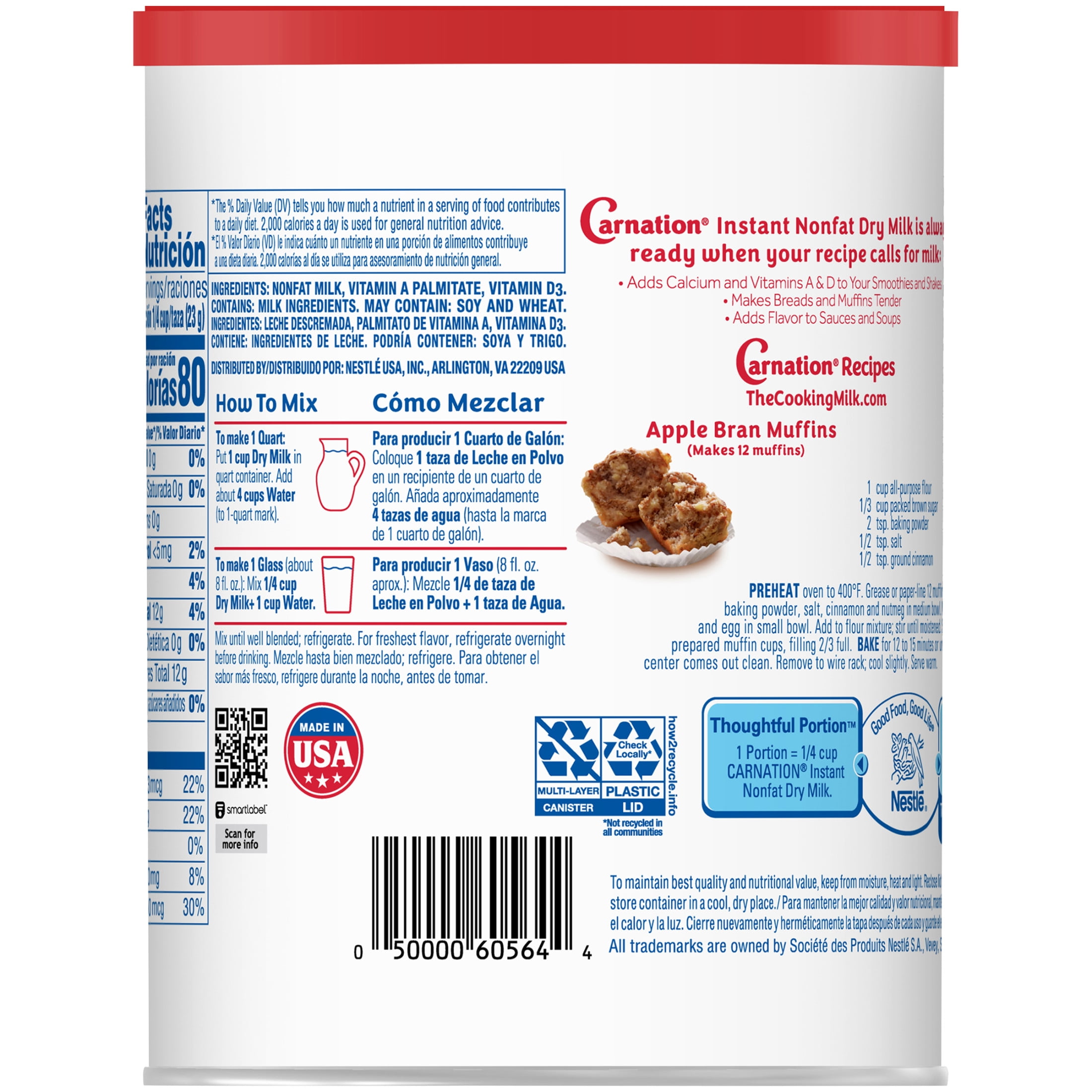 (3 pack) Nestle Carnation Instant Non fat Dry Milk, 9.625 oz, 12 Servings