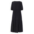 thumbnail image 4 of PENGXIANG Robes Noires pour les Femmes de Mode Femmes Lâches Couleur Unie O-Cou Manches Courtes Robe Décontractée Manches Courtes, 4 of 6