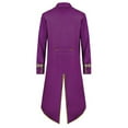 thumbnail image 2 of Haitryli Mens Steampunk Vintage Tailcoat Halloween Costumes Victorian Medieval Frock Tuxedo Jacket Purple S, 2 of 3
