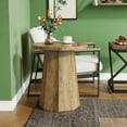 thumbnail image 2 of Rustic Farmhouse Round Pedestal Table, Octagonal Base, Water/Scratch-Resistant for Living Room/Bedroom, 2 of 6