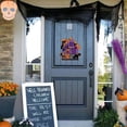 thumbnail image 1 of Fiudx Letrero de Bienvenida de Madera para Halloween, Corona Colgante Morada, Material de Madera Duradero, Reutilizable y Resistente a Los Arañazos, Decoración Festiva para Puerta, Perfecto para Fies, 1 of 7
