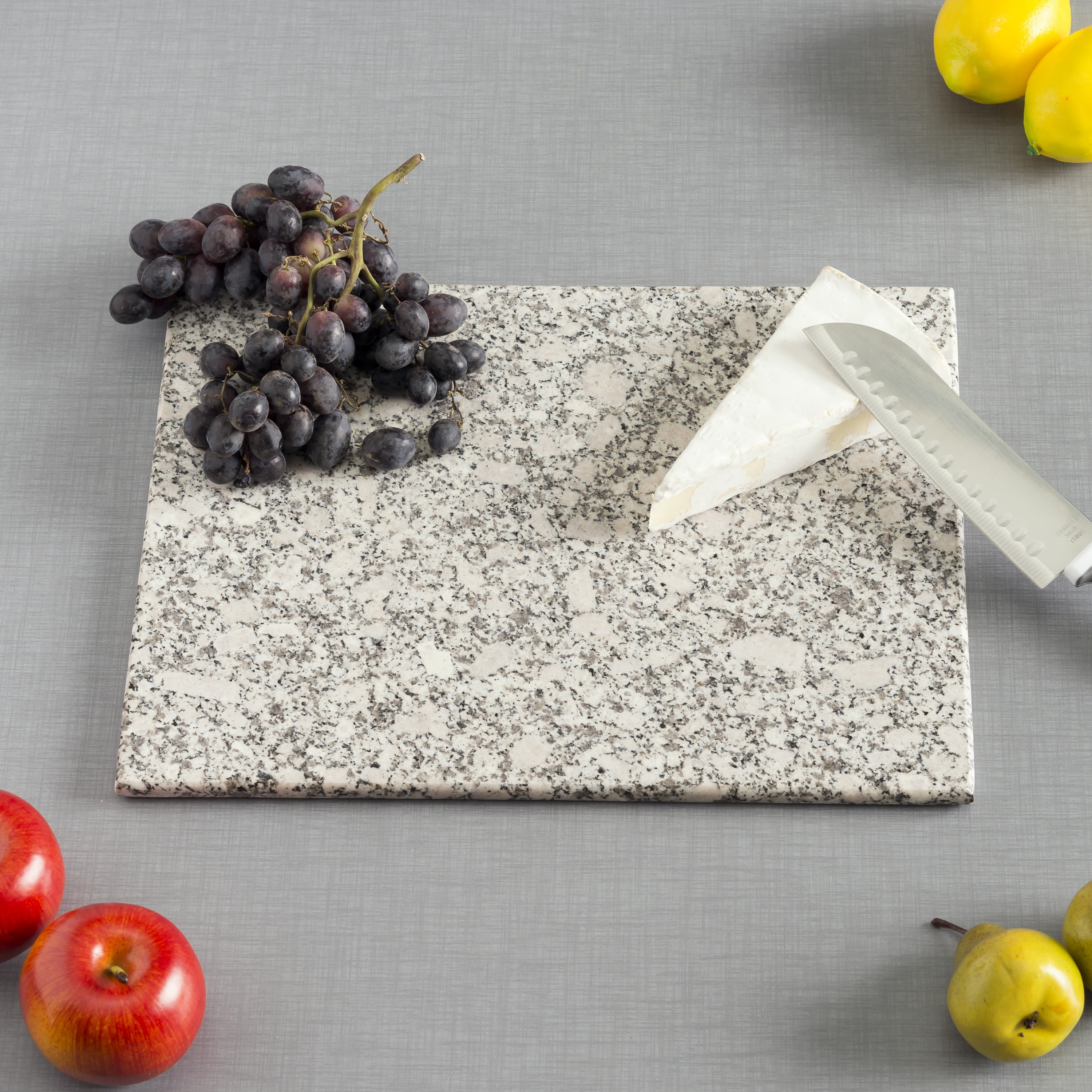 Home Basics 12 x 16 Granite Cutting Board, White
