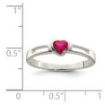 thumbnail image 5 of 925 Sterling Silver Red Cubic Zirconia Heart Ring Size 6, 5 of 5