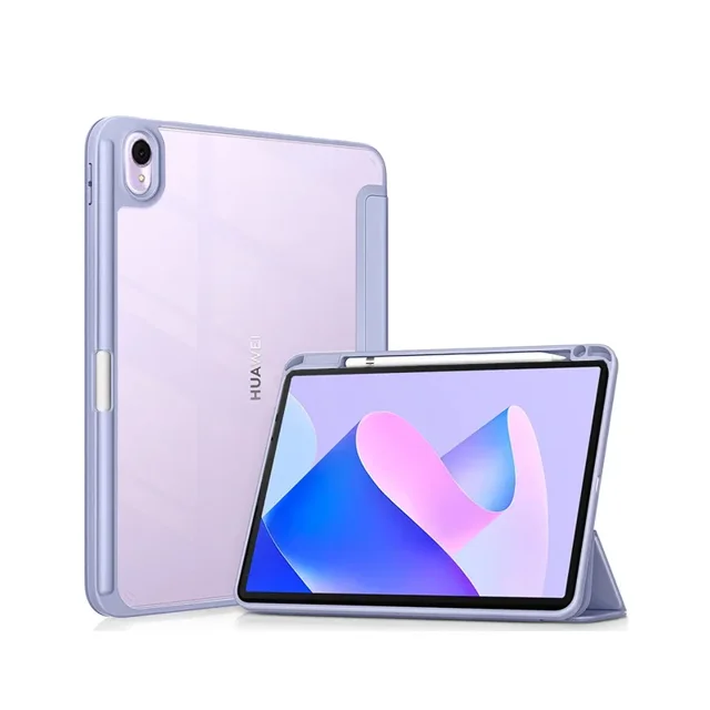 For Huawei MatePad 11 2023 Transparent Back Tablet Cover Funda For MatePad 11 DBR-W00 DBR-W10 11 Inch Pencil Holder Cases Lavender For MatePad 11 2023