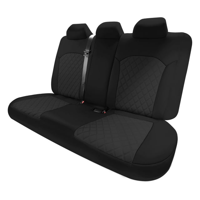 For 2019-2024 Kia Forte FH Group Neoprene Custom Fit Waterproof Car Seat Covers - Rear Set Black