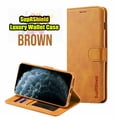 thumbnail image 1 of Apple iPhone 12 Mini Brown Genuine SupRShield Wallet Leather Flip Stand Magnetic Case Cover, 1 of 1