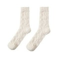 thumbnail image 4 of SDNall Fuzzy Socks for Women and Men Stripes Print Cozy Fluffy Slipper Socks Soft Warm Winter Fleece Plush Home Sleeping Socks (,Green), 4 of 8