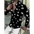 thumbnail image 1 of Camisas de solapa de moda para hombres y mujeres con labios rojos 2024 nuevas camisas hawaianas de ocio y entretenimiento primavera y verano, 1 of 6