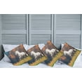 thumbnail image 2 of Ambesonne Animal Throw Pillow Cover 4 Pack, Andalusian Horse Dusk, 16", White Orange Green, 2 of 5