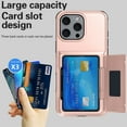 thumbnail image 2 of Dteck Card Holder Case for iPhone 16 Pro Max,Shockproof Silicone Case Card Slot Kickstand Hard PC Back Cover for iPhone 16 Pro Max,Rosegold, 2 of 7