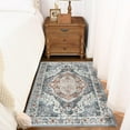 thumbnail image 5 of Jamfeel Washable Entry Rug Floral Print Washable Carpet 2x3 Small Rugs Entryway Kitchen Bedroom, Blue, 5 of 5