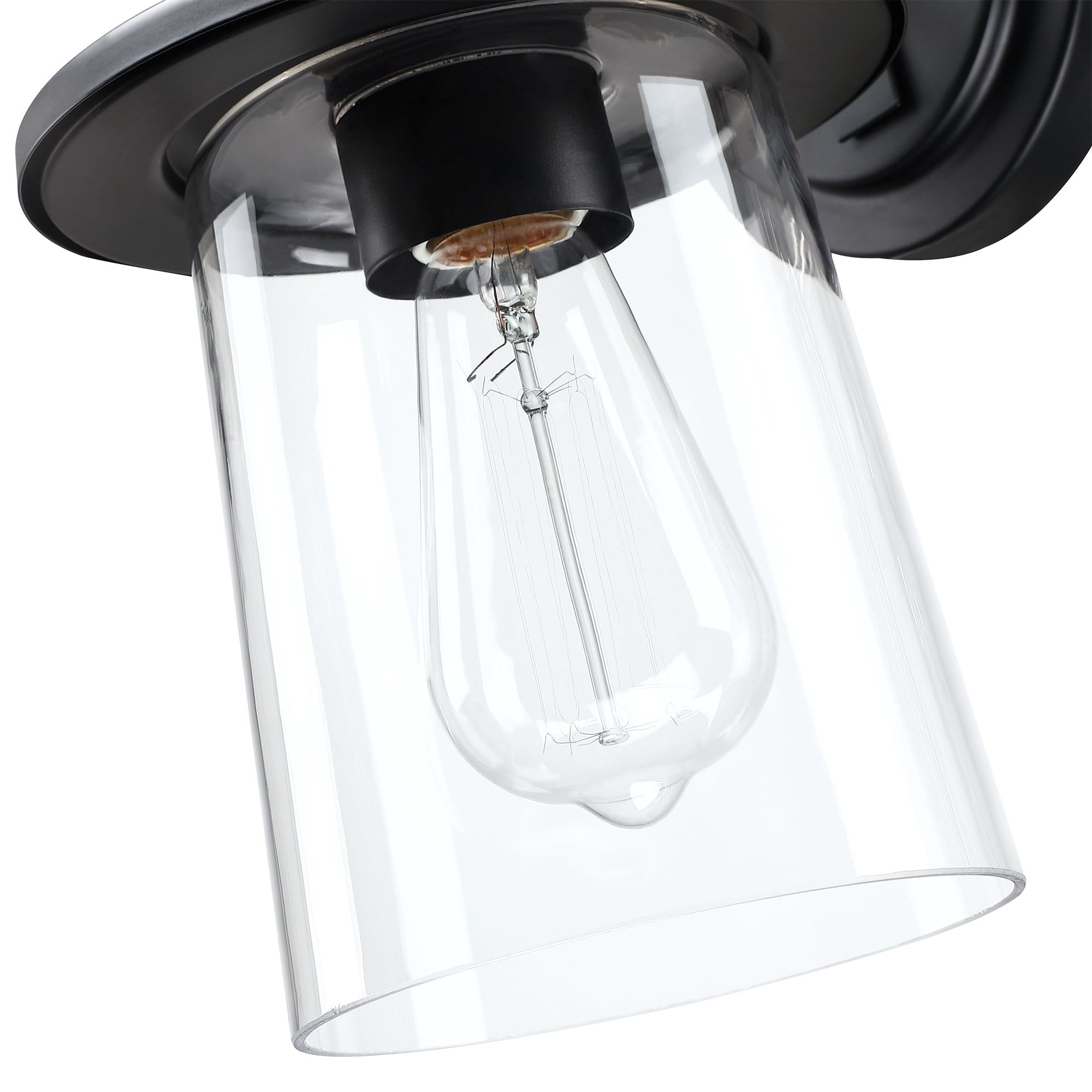 12 Inch Outdoor Wall Lantern, 1-light Exterior Porch Garage Lighting Fixture, Matte Black