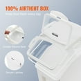 thumbnail image 3 of VEVOR Ingredient Storage Bin, 2 x 15L Dispenser Bin with 2 Measuring Cups, Attachable Casters and Airtight Lid, 2 Pcs/Set Dog Pet Food Storage Container, PP Material Kitchen Rice Cereal Flour Bin, 3 of 9