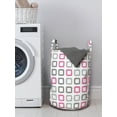 thumbnail image 3 of Geometric Laundry Bag, Square Frames in Vintage Colors Geometric Pale Toned Illustration, Hamper Basket with Handles Drawstring Closure for Laundromats, 13" x 19", Pink White Grey, by Ambesonne, 3 of 4