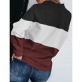 thumbnail image 2 of Sudadera con media cremallera Costura Bloque de color Sólido Elegante Manga larga Ajuste holgado Jersey informal Top Rojo L, 2 of 4