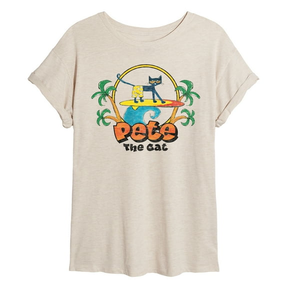 Pete The Cat - Retro Surf - Women's Oversized Graphic T-Shirt