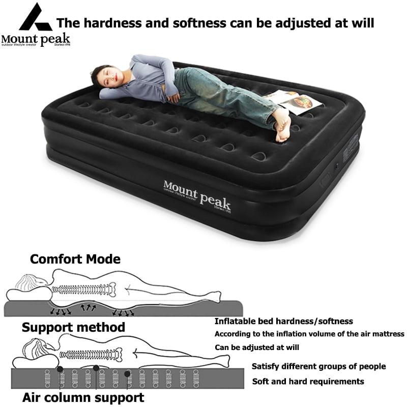 Interior Air Mattress Glamping Mats PVC Inflatable Sleeping Mattress Luxury 2 Person Camping Bed Mat Built in Pump Thicken Mat 200x150x40cm Double Walmart