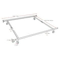 thumbnail image 2 of CorLiving Adjustable Twin to Full Durable Black Metal Bed Frame with Locking Wheels - Box Spring or Platform Required, 2 of 3
