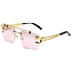 thumbnail image 1 of Gafas de sol retro con cabeza de leopardo y borde de doble haz cuadrado sin marco, 1 of 6