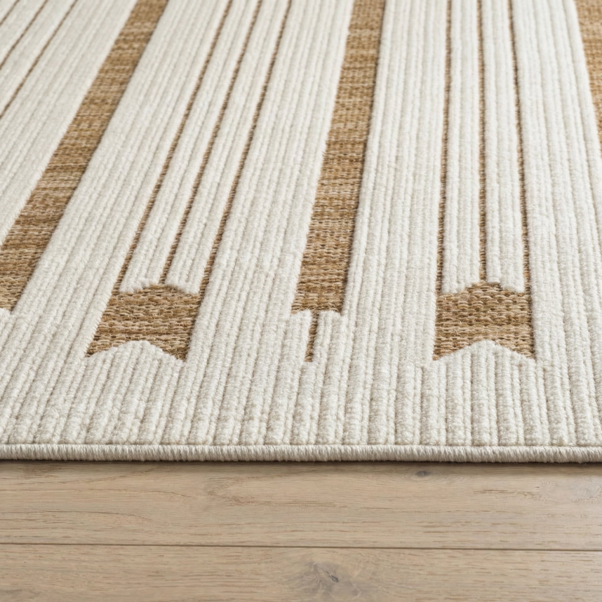 Rug Branch Maise Abstract Indoor Outdoor Area Rug, Beige Brown, Modern - Entryway, Hallway, Bathroom