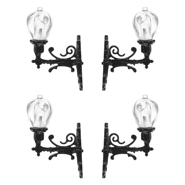 Lámpara de pared de simulación, modelo de lámpara de pared decorativa, modelo de lámpara para casa de muñecas, 4 Uds.