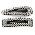 thumbnail image 1 of 2 Pcs Barrettes à Cheveux Simples Rectangulaires avec Strass, 1 of 10